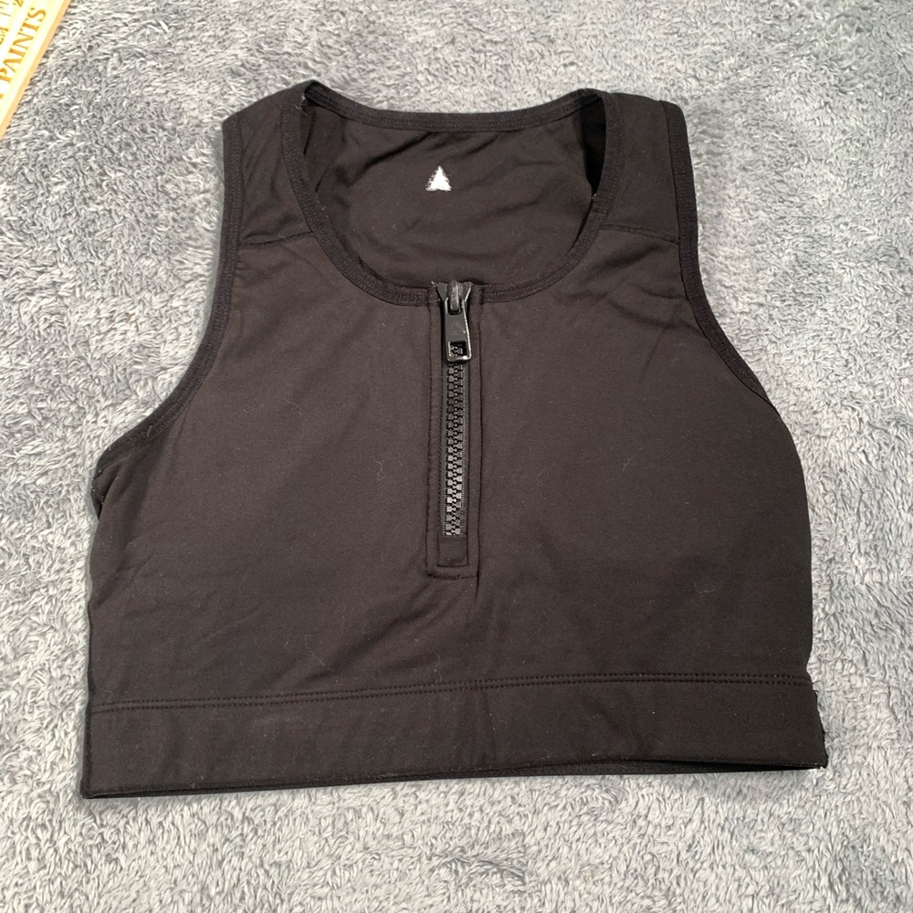 Vitality balance athletica Black Zip-Front sports bra